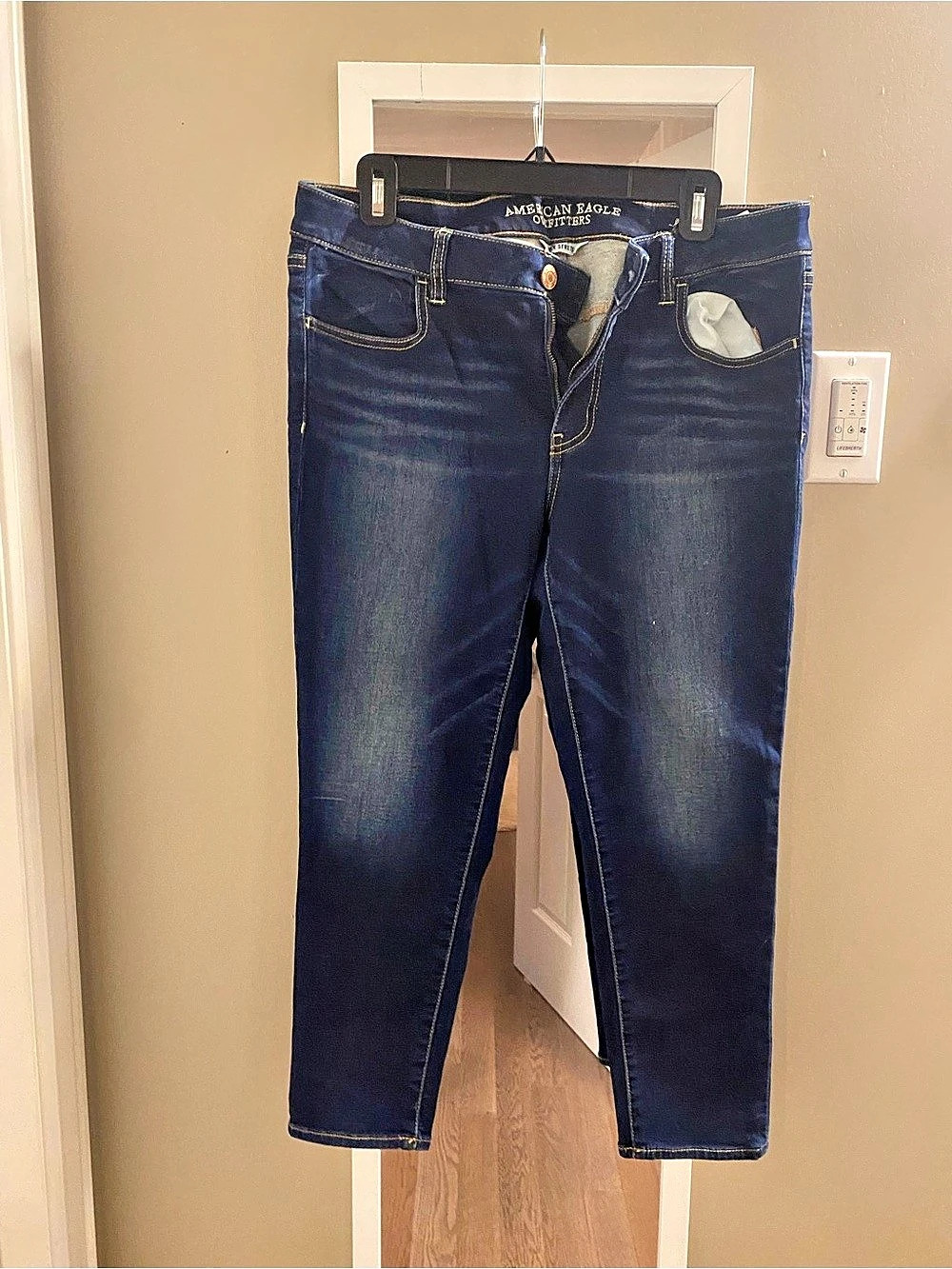 American Eagle Outfitters Jegging Crop Cropped Jeggings Blue Waist 12